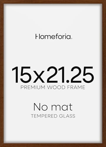 Homeforia 15x21.25 Brown Oak Puzzle Picture Frame, High-End Wood, Glass by Homeforia