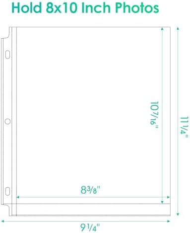 MaxGear 30 Pack 8x10 Photo Sleeves for 3 Ring Binder (60 Pictures),1 Pocket - Image 3