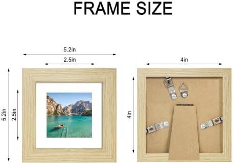 4x4 Picture Frame Set of 4 with Real Glass, Wall & Tabletop Display - Image 4