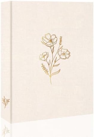 Holoary Photo Album 4x6 100 Photos, 100 Pockets 4”x6” Picture Album, Linen Fabric Cover Picture Book for Photos, 4x6 Photo Albums for Family Weddings Travel Memories(Beige) by Holoary