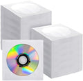 1000PCS White Paper CD Sleeves, DVD Sleeves Envelope, CD Sleeves Envelope Holder with Window Cut Out and Flap, 80g by LOYORTY