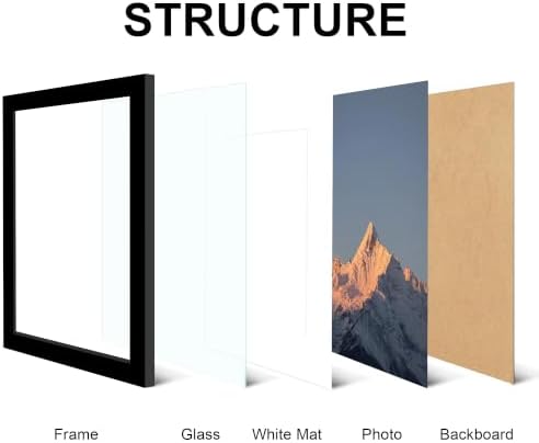 8x12 Picture Frame Set of 4 with Real Glass, Wall & Tabletop Display - Image 5