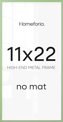 Homeforia 11x22 Green Newspaper Picture Frame, High-End Metal, Glass by Homeforia