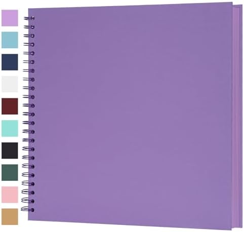Scrapbook Album 12x12 Inches 100 Pages Hardcover Kraft Paper Purple by Bonyomor