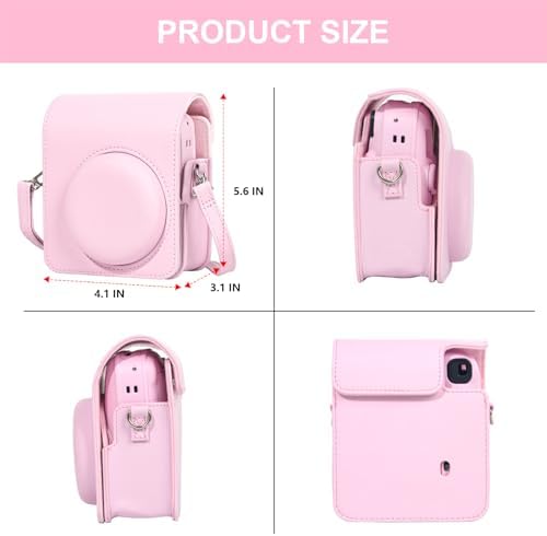 CAIYOULE Camera Case for Fujifilm Instax Mini 13 Instant Film Camera, Pink - Image 3