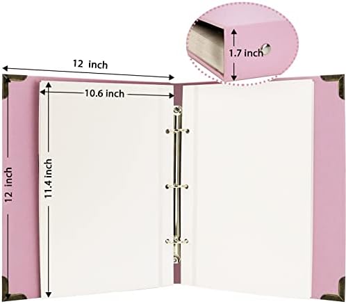 Vienrose 3-Ring Self-Adhesive Photo Album 12x12 In, 60 Pages, Pink - Image 6