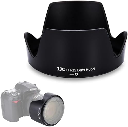 JJC HB-35 Lens Hood Reversible Lens Shade Cover for Nikon NIKKOR AF-S DX 18-200mm f/3.5-5.6G ED VR II, AF-S DX VR 18-200mm f/3.5-5.6G IF-ED,Replace Nikon HB-35 Lens Hood Fits 72mm Filter Lens Cap by JJC