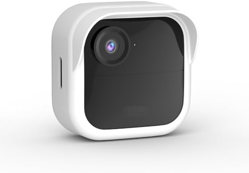 Silicone Case Cover for All-New Blink Outdoor 4 (4th Gen) - Weatherproof Protective Skin Cover with Hat Brim for All-New Blink Outdoor 4 & 2K Smart Security Camera (White, 1 Pack) by QOPOTO