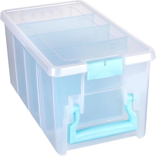 ArtBin Semi Satchel Craft Organizer with 3 Dividers, Aqua Accents by ArtBin