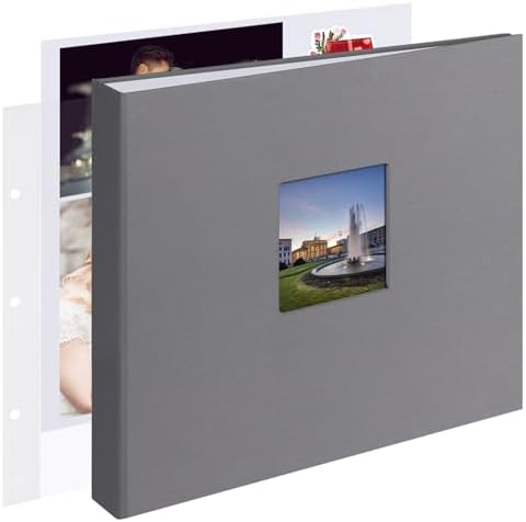 1DOT2 12x12 Inch 3 Ring DIY Scrapbook Photo Album, Dark Gray by 1DOT2