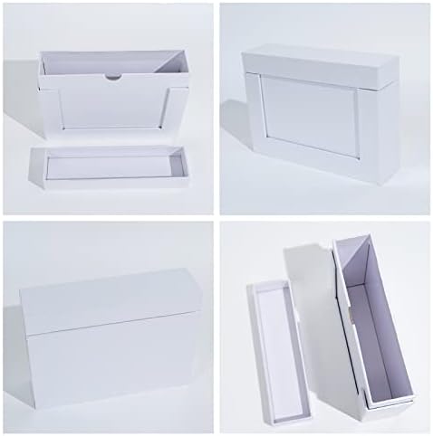 Storage Box 5x7, Cardboard Boxes for Small Family & Couple Photos, Gift Boxes, Silver White - Image 5