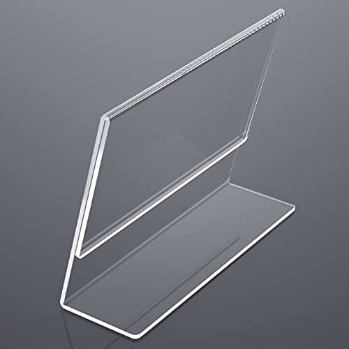 NIUBEE Acrylic Sign Holder 8.5 x 11 Horizontal L-Shape Flyer Stand 12 Pack - Image 4
