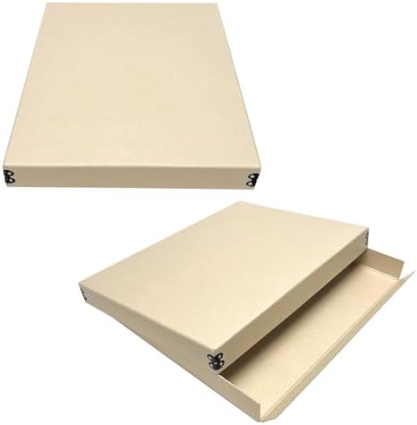 Lineco Drop Front Archival Storage Box, 11.75x15.25x1.5 in, Tan, 2 Pack by Lineco