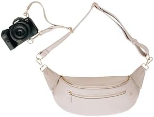 The Sidekick Camera Bag – Compact, Vegan Leather, Hands-Free Crossbody with Protective Suede Interior, Gray - Image 6