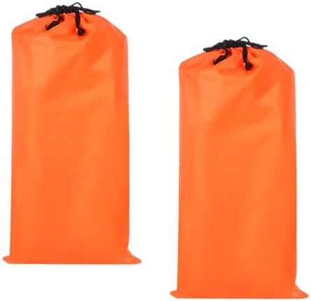 2 Pcs 18 x 10 Inch Tripod Monopod Case Bag, Oxford Cloth Foldable Tripod Carrying Case Bag with Drawstring, Fits Speaker/Light Stand/Studio/Outdoor/Travel/Camping, Orange by Unknown