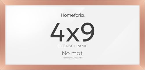 Homeforia 4x9 Rose Business License Frame, High-End Metal, Glass by Homeforia