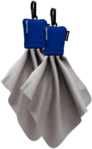 SPUDZ Classic Microfiber Lens Cleaner – Clip-On Pouch, Washable – for Binoculars, Scopes, Glasses, Screens | Classic | Navy Blue, 6 x 6 Inch (2-Pack) by SPUDZ