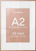 Homeforia A2 Rose Picture Frame, High-End Metal, A3 Mat, Glass by Homeforia