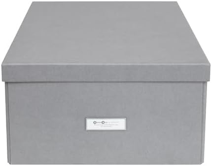 Bigso Box of Sweden Katrin Collapsible Storage Box with Labelframe for Easy Identification - Simple Assembly Without Tools - Decorative Storage Boxes with Lids - 13.5in x 17.6in x 7.2in - Gray - Image 2