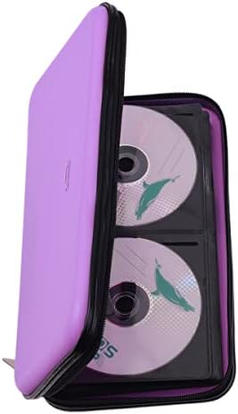 CD Case, 72 Capacity Heavy Duty Wallet, DVD Case Holder for Car, Hard Shell Sturdy,Disk Holder,Binder, Booklet, Protective Blu-ray Wallet (72 Capacity,Purple) by XiongYe