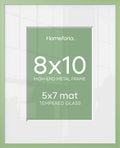 Homeforia 8x10 Green Picture Frame, High-End Metal, 5x7 Mat, Glass by Homeforia