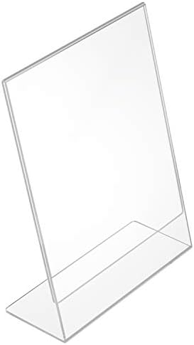 NIUBEE 5x7 Acrylic Sign Holder Vertical L-Shape Picture Frame 6 Pack - Image 6