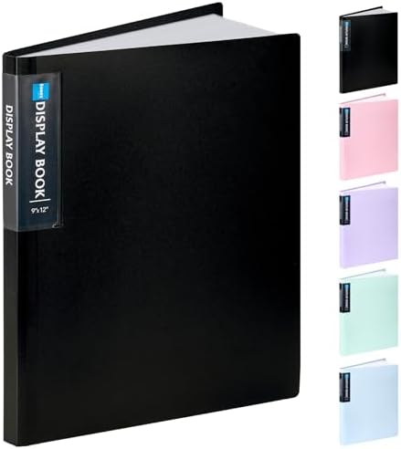 Sooez Art Portfolio 9"x12", 40 Pockets Large Display Folder with 80 Pages by Sooez