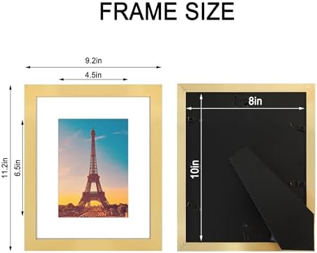 8x10 Picture Frame Set of 4 with Real Glass, Wall & Tabletop Display - Image 7