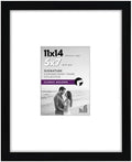 Americanflat 11x14 Picture Frame with Shatter-Resistant Glass - Use as 5x7 Frame with Mat or Display 11x14 Photo Without Mat - Signature Collection - Picture Frames for Wall Display - Black by Americanflat