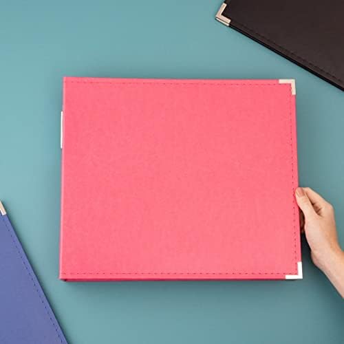 We R Memory Keepers 12x12 Photo Album - Faux Leather with 5 Page Protectors and Spine Label - Snag-Free D-Ring Scrapbooking Memory Album, Acid-Free, Strawberry - Image 5