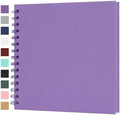 Scrapbook Album 8x8 Inches 40 Pages Hardcover Kraft Paper Purple by Bonyomor