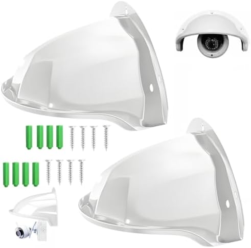 54648999Coolotic Universal Security Camera Sun Rain Cover, Outdoor CCTV Camera Weather Shield Protective Roof Compatible with Hikvision, Nest, Ring, Dome & Bullet Cameras, 2 Pack White by Coolotic