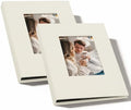 Small 4x6 Photo Album 24 Pockets Linen Cover Beige 2 Pack by Remowith