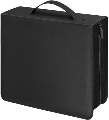 CD DVD Storage Binder with Handles, PU Leather Corver by Salajory