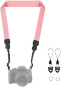 FIEIL Neck Strap Silicone Camera Straps - Padded Camera Strap, 1.5" Wide Adjustable Nylon Shoulder Strap - Compatible with Canon, Nikon, Sony, and More DSLR and Mirrorless Cameras (Peach Pink) by FIEIL