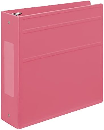 Carstens 3-Inch Heavy Duty 3-Ring Binder - Side Opening, Bubblegum Pink, Durable Plastic, Precision No-Gap Rings, Waterproof Cover, No Pockets, Holds 400 Letter Sheets, BPA-Free, Made in USA (1708-3R) - Image 6