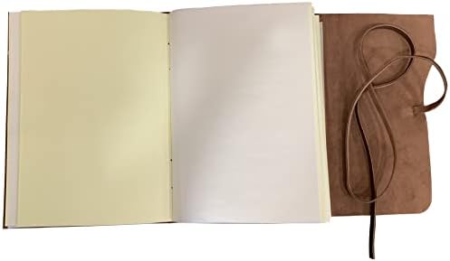 Rustic Town Full Grain Leather Photo Album with Gift Box - Scrapbook Style Pages (Large, Brown) - Image 3