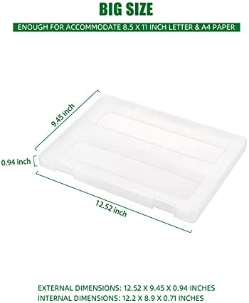 Denkee 4 Pack A4 Paper Organizer Box, Plastic Scrapbook Paper Organizer Containers for Craft and Arts Storage, Portable Board Game Storage for Art Supplies 8.5" x 11" US Letter - Image 2