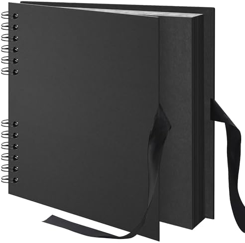 Scrapbook Photo Album DIY 8x8 Inch Thick Kraft 40 Pages Black by Remowith