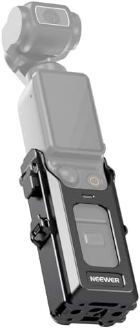 NEEWER Pocket 3 Cage, All in One Aluminum Alloy Protective Video Rig Compatible with DJI Osmo Pocket 3 & Magnetic Mount Accessories, 1/4" Threads Cold Shoe, Slots for Quick Release Side Handle, AC029 by Neewer