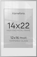 Homeforia 14x22 Silver Picture Frame, High-End Metal, 12x16 Mat, Glass by Homeforia