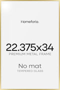 Homeforia 22.375x34 Gold Puzzle Poster Frame, High-End Metal, Glass by Homeforia