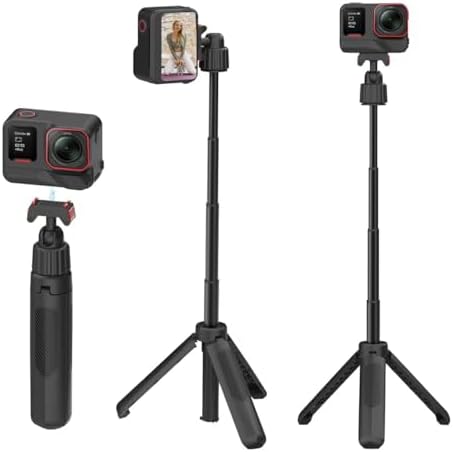 Magnetic Quick Release Mini Tripod Stand for Insta360 Ace Pro 2 X5 (40cm/15.75 Inch), Extendable Selfie Stick Extension Rod Handle Grip Monopod for Insta Ace Pro Accessories by Unknown