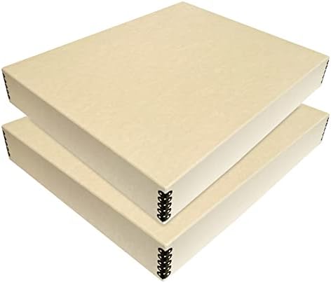 Lineco Drop Front Archival Storage Box, 17.75x22.75x3 in, Tan, 2 Pack by Lineco