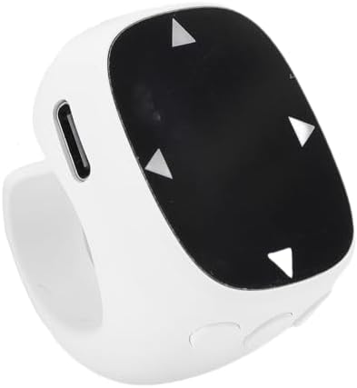 Tangxi Phone Scrolling Ring Remote Control, Wireless Page Turner for Phone Tablet Camera, Bluetooth 5.3 Air Finger Ring Mouse with a Touchpad (White) by Tangxi