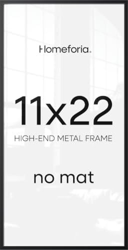 Homeforia 11x22 Black Newspaper Picture Frame, High-End Metal, Glass by Homeforia
