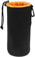X-Large Camera Lens Pouch, Extra Large Thick Protective Neoprene Bag Storage Cover Case with Drawstring Design, Soft Plush Interior for Canon, for Nikon, for Sony DSLR Lenses (XL Size) by Unknown