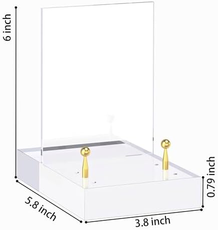 SVENJBB Acrylic Easel Display Stand with Adjustable Gold-Toned Pegs – Crystal Clear Acrylic with Floating Appearance, Ideal for Photos, Cookbooks, Invitations, and Plates, 1Pack - Image 5