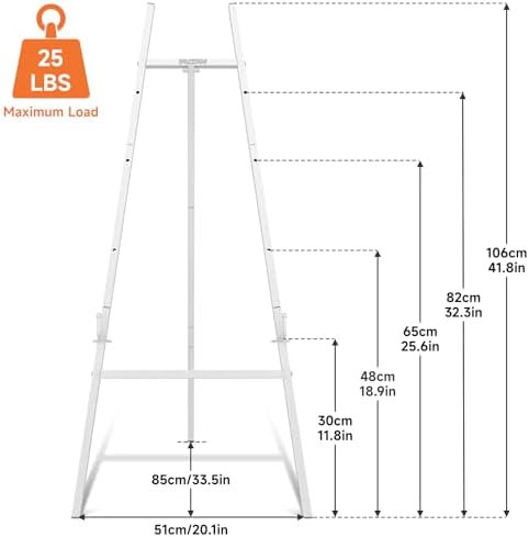 Easel Stand for Sign, 4-Tier Height Adjustable, White - Image 3