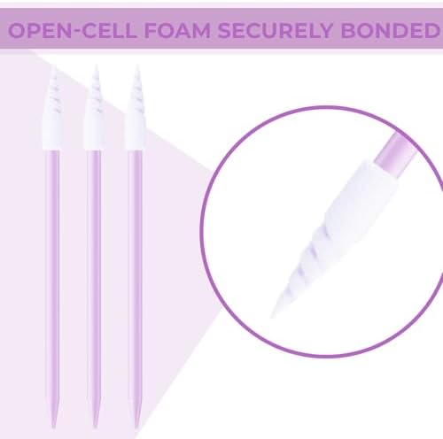 Chinco 200 Pcs Cleaning Swabs 2.56'' Sponge Tip Swabs Sticks Purple - Image 6